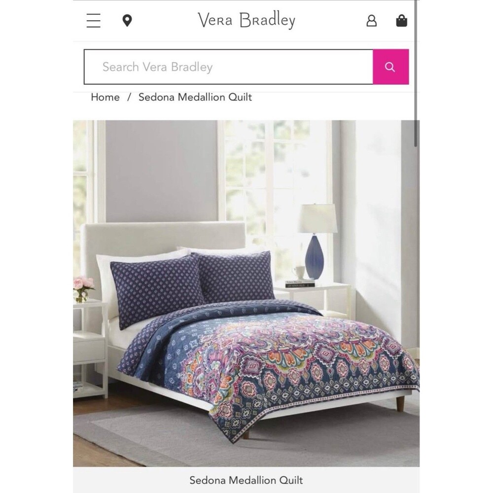 New in Package Vera Bradley Sedona Medallion Twin/Twin XL Comforter Set